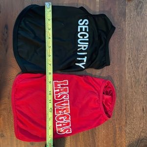 Gently used pet shirts (2) black and red